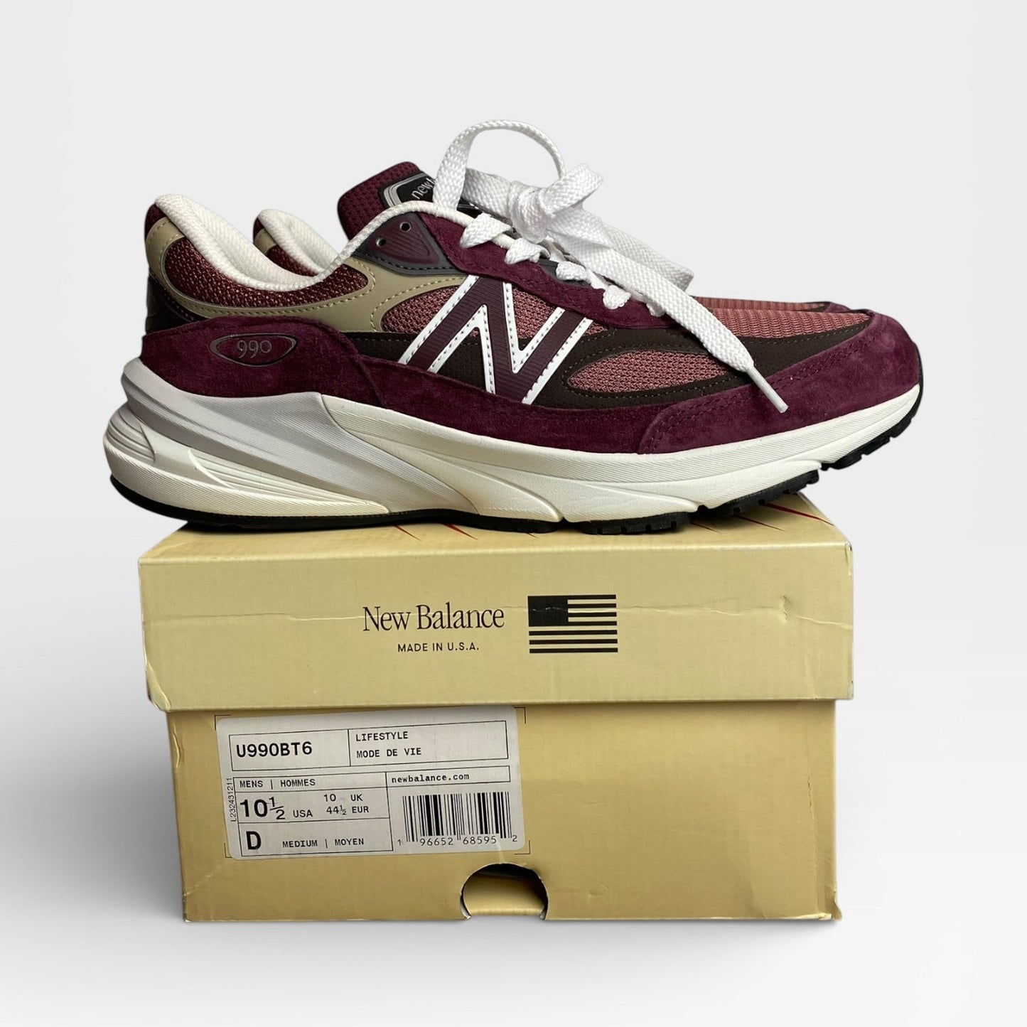 New Balance 990v6 Made in USA Burgundy U990BT6