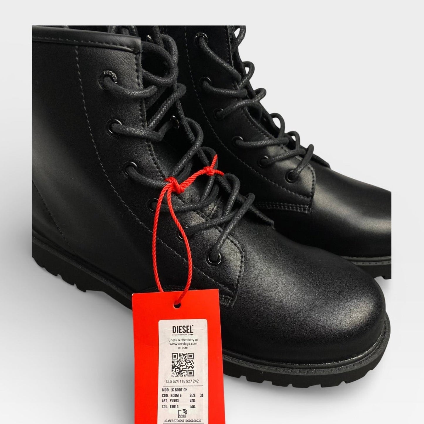 DIESEL D-KLUBB Lace Boot Schwarz Ohne Karton