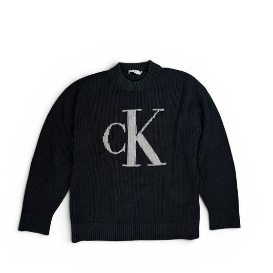 Calvin Klein Jeans Pullover Intrasia J20J224799 Schwarz Relaxed Fit