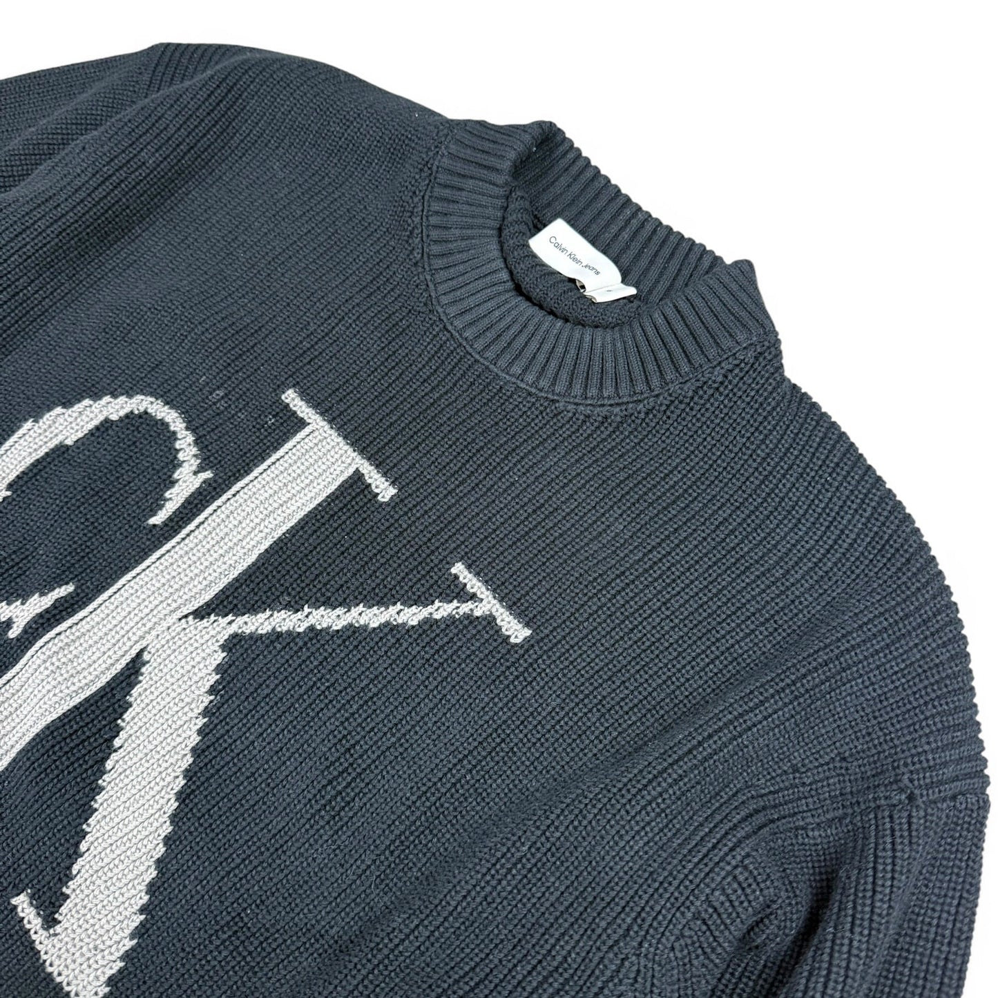 Calvin Klein Jeans Pullover Intrasia J20J224799 Schwarz Relaxed Fit
