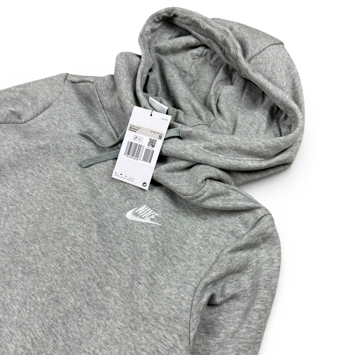 Nike Damen Sweatshirt Kapuzen Grau Hoodie Sweatshirt Funnel Neck